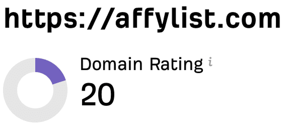 affylist.com — Domain Rating 20 (Ahrefs)