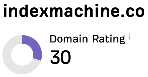 indexmachine.co: Domain Rating 30 on Ahrefs