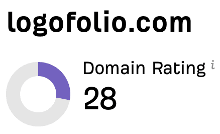 logofolio.com: Domain Rating 28 on Ahrefs