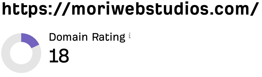 moriwebstudios.com — Domain Rating 18 (Ahrefs)