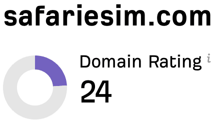 safariesim.com: Domain Rating 24 on Ahrefs