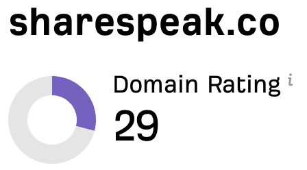 sharespeak.co — Domain Rating 29 (Ahrefs)